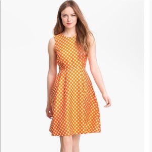 Kate Spade Orange Gingham Silk Dress